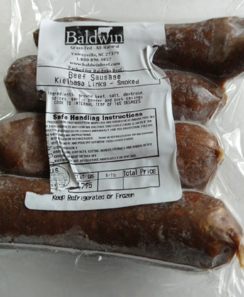 Smoked Kielbasa Links Beef Sausage Baldwin Halal Beef