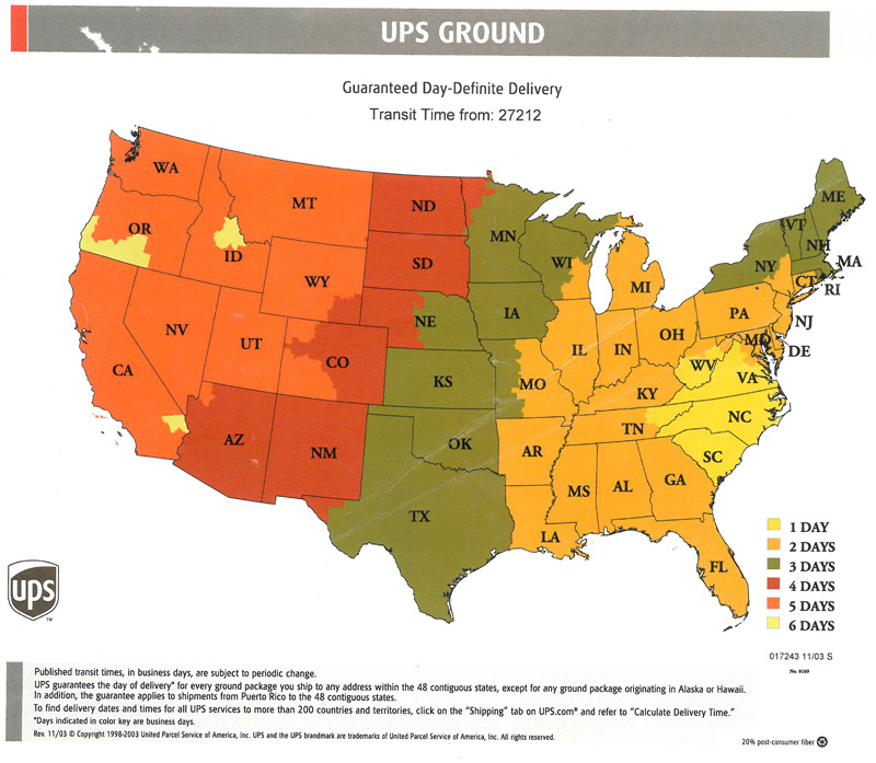 UPS Shipping Map